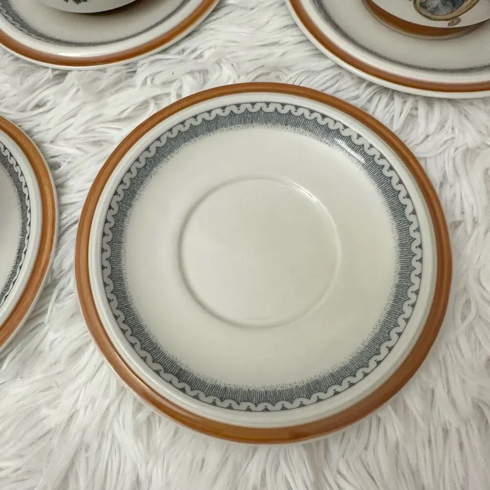 Goebel Vintage 1970’s BURGUND Small Cup, Big Cup, Saucers 12‎ pc Set RARE